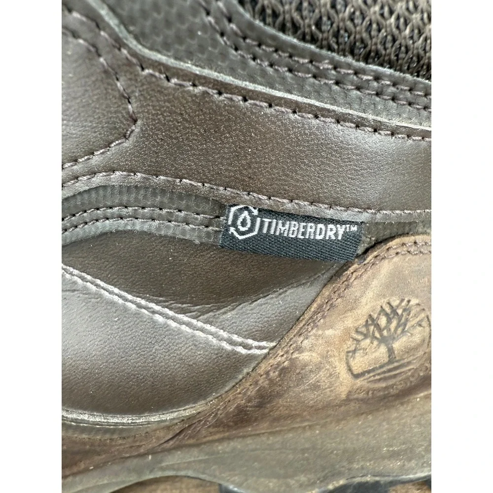 Timberland Mens Waterproof Hiking Boots Brown Leather Size 10 Gorpcore Outdoors